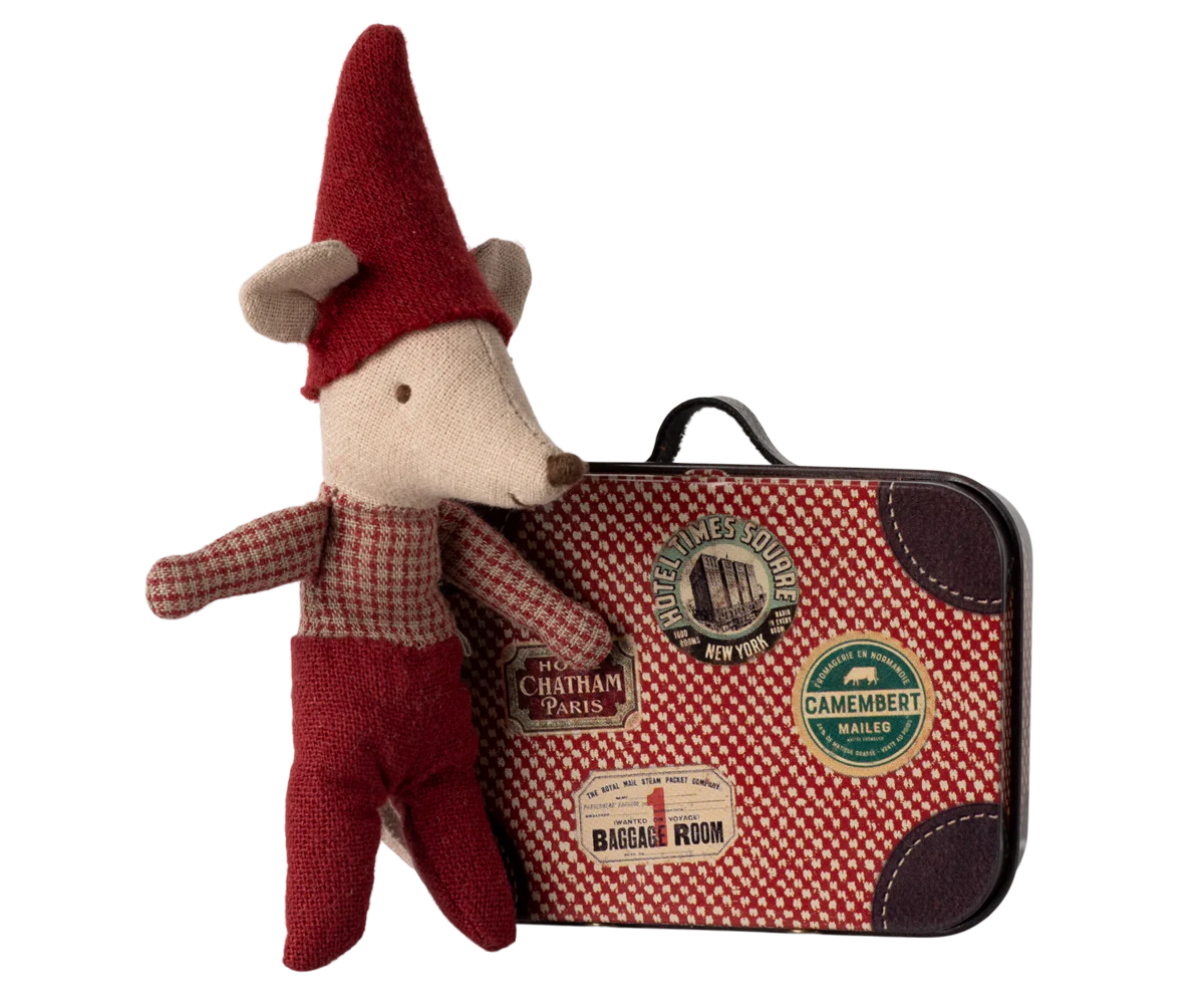 Maileg | Christmas Mouse Baby in Suitcase