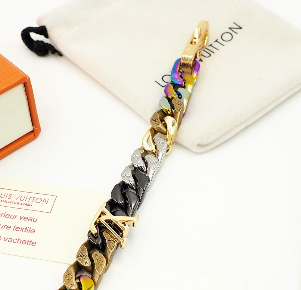 Letter Bracelet in Polished Metal-Tone – Design 001 styled product view