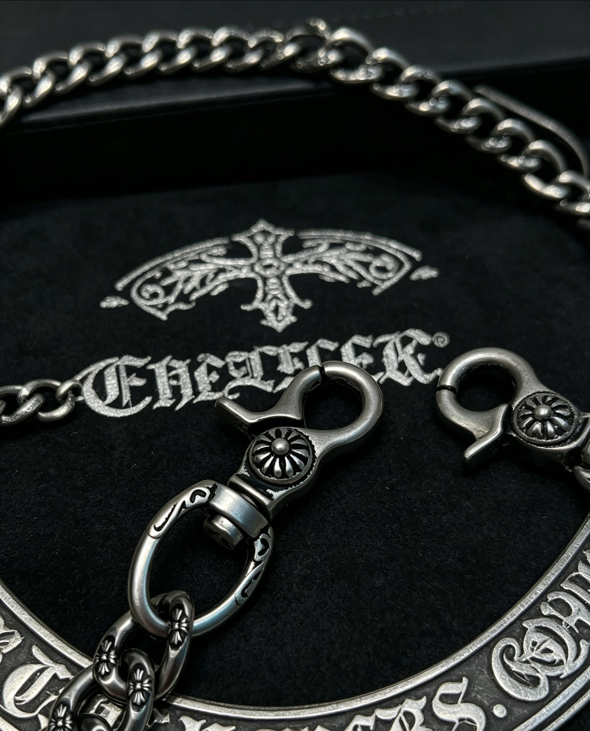 Signature Emblem Jewelry Accessory in Polished Metal-Tone – Design 058 styled product view