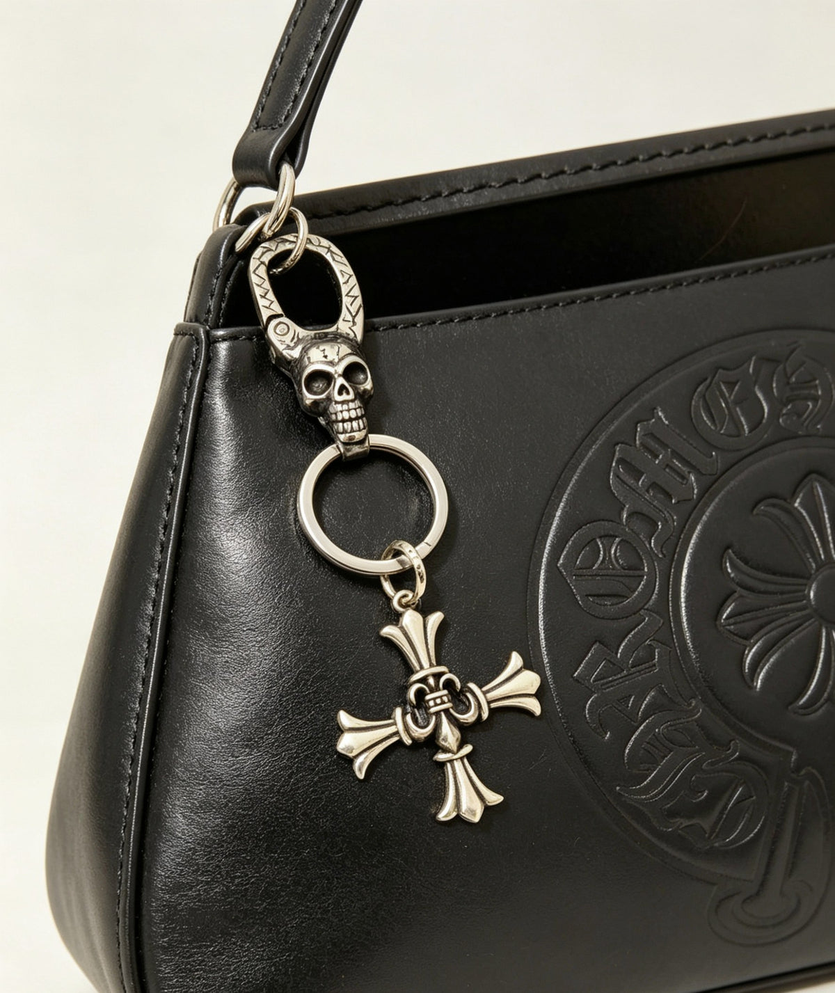 Signature Emblem Pendant in Polished Metal-Tone – Design 010 front product view