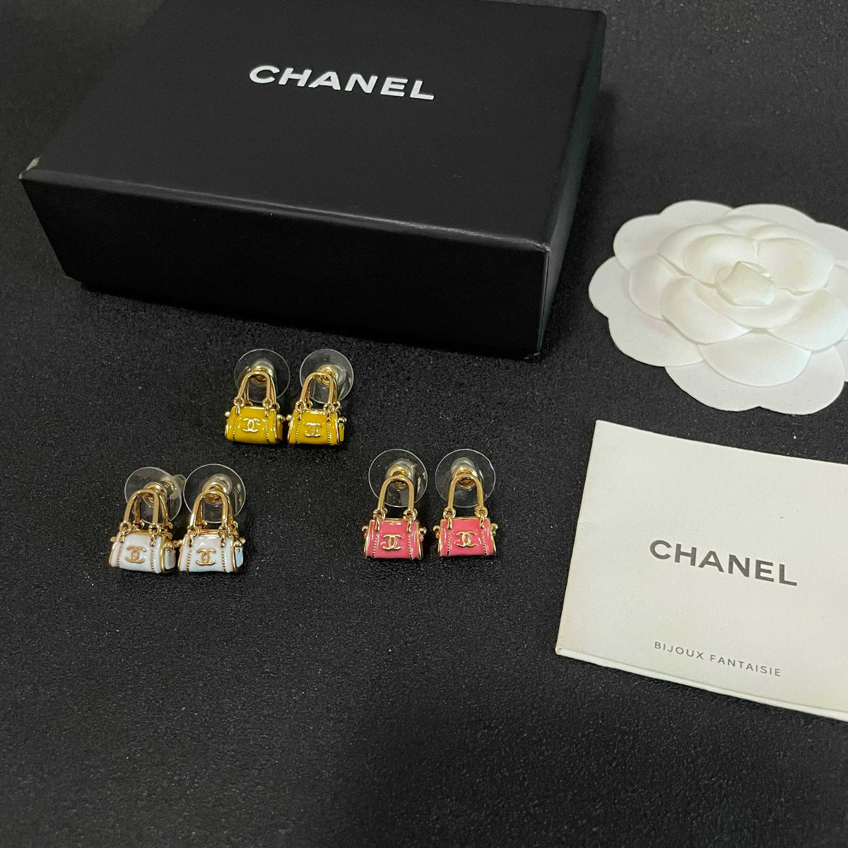 Signature Emblem Stud Earrings in Polished Metal-Tone – Design 103 side detail