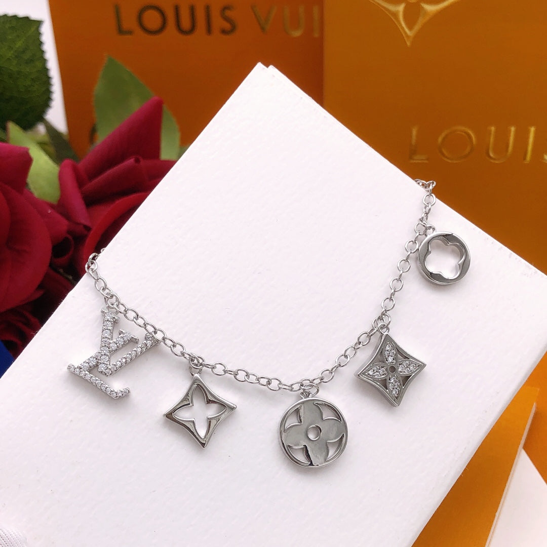 Geometric Emblem Bracelet in Silver-Tone – Silver Detail – Design 018 styled product view