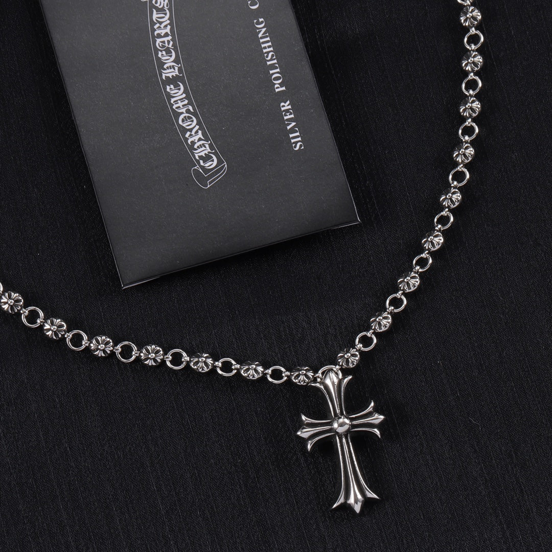 Signature Emblem Pendant Necklace in Polished Metal-Tone – Design 108 styled product view