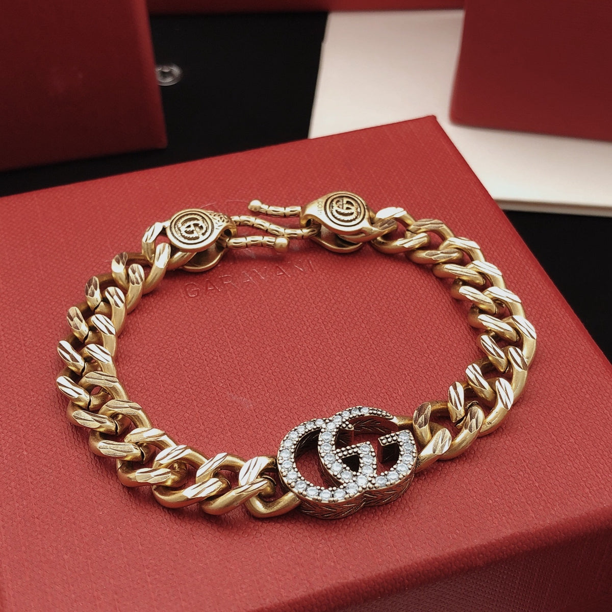 Geometric Emblem Bracelet in Gold-Tone – Design 005 main product view