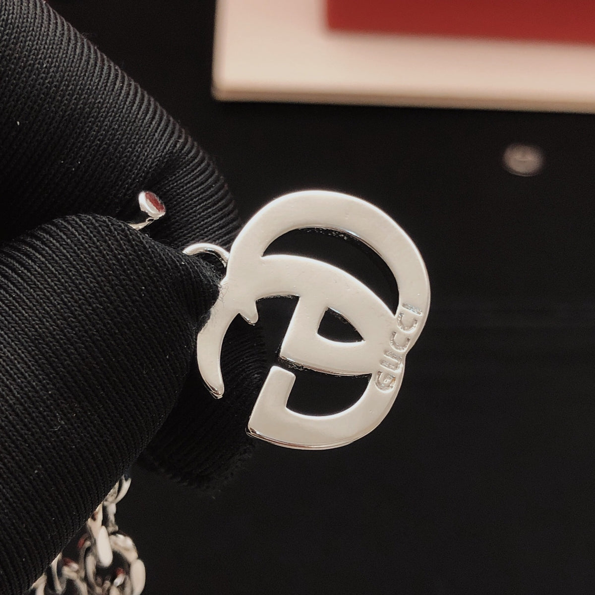 Geometric Emblem Bracelet in Gold-Tone – Design 006 side detail