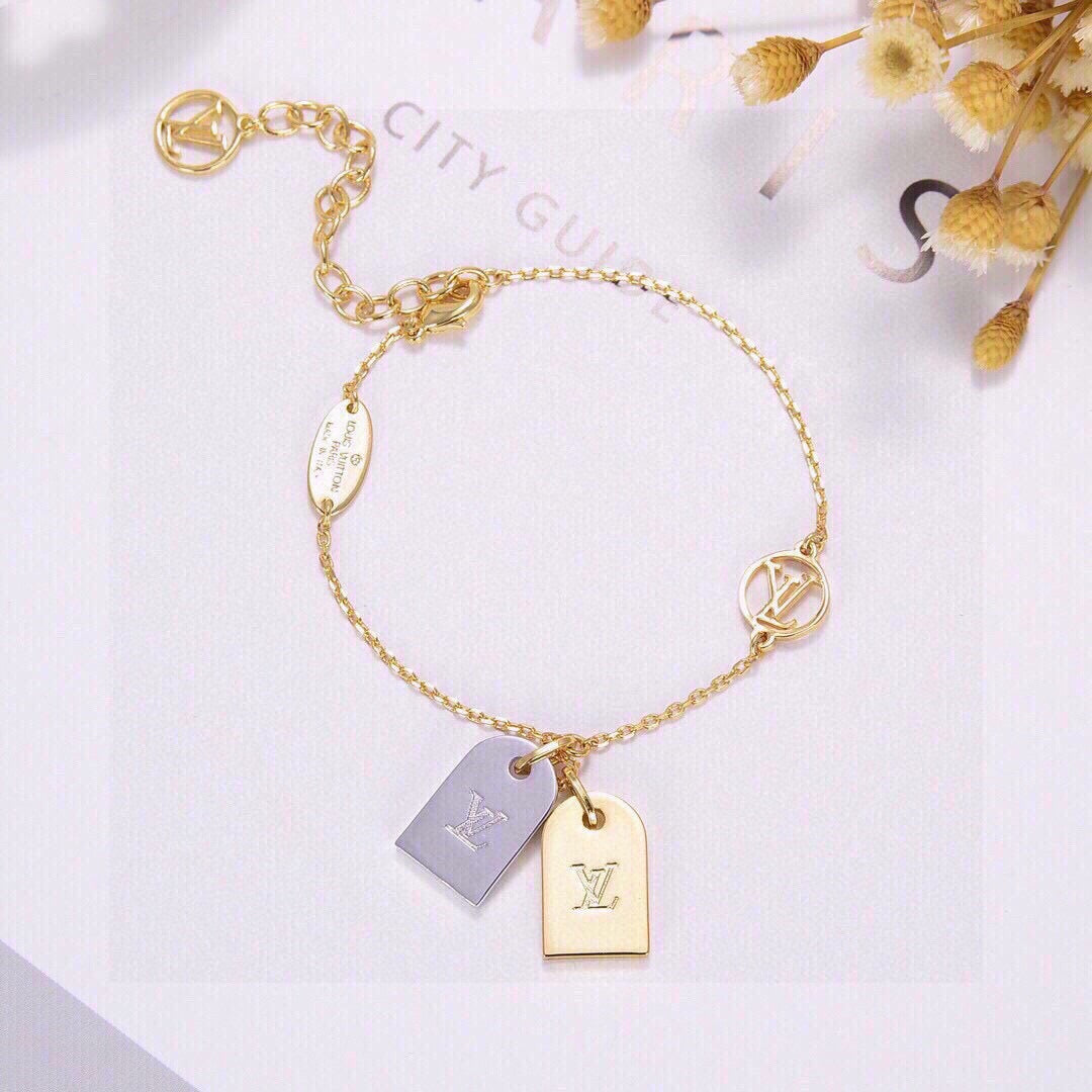Geometric Emblem Bracelet in Polished Metal-Tone – Design 003 front product view