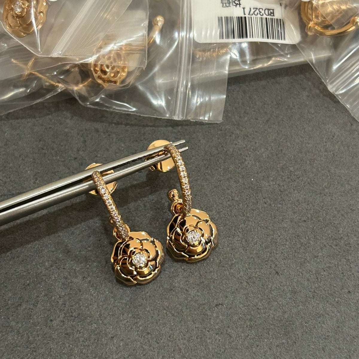Signature Emblem Statement Earrings in Polished Metal-Tone – Design 029 main product view