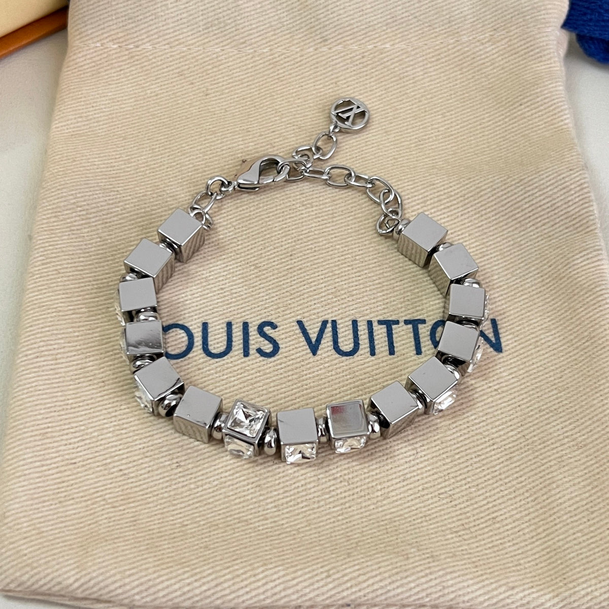 Geometric Emblem Bracelet in Polished Metal-Tone – Design 019 styled product view