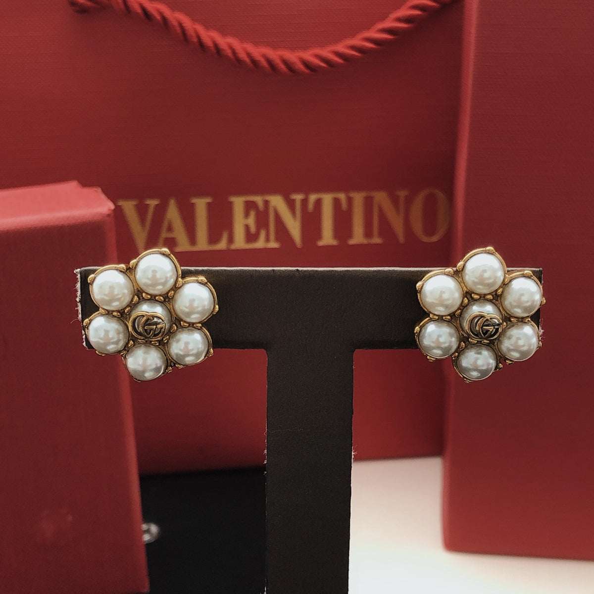 Floral Stud Earrings in Gold-Tone – Design 001 main product view