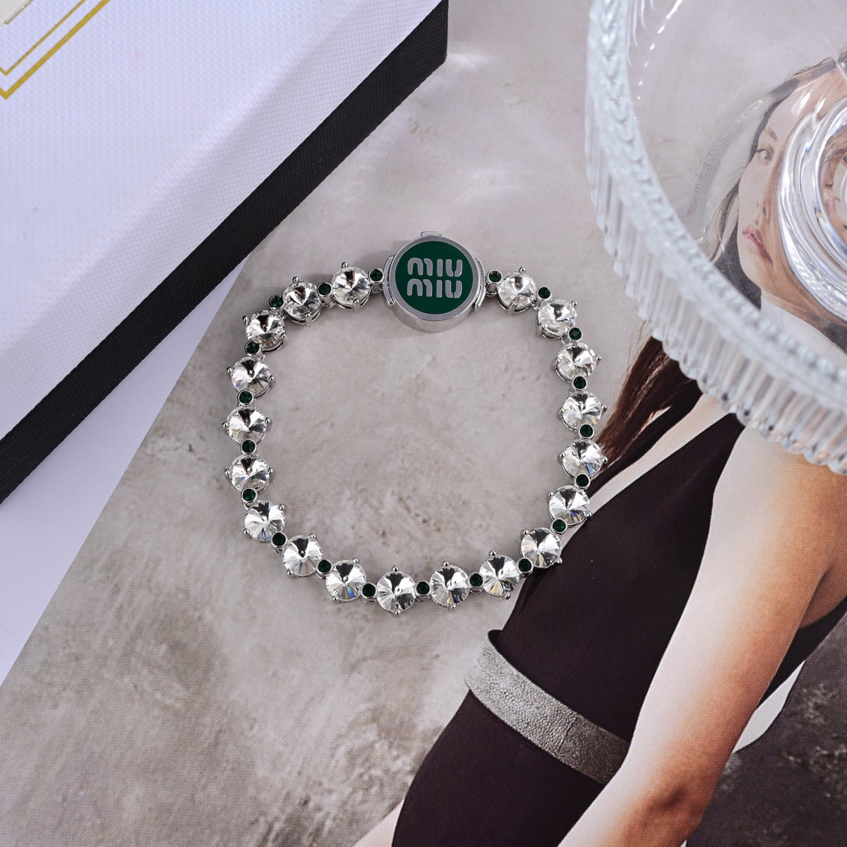 Geometric Emblem Bracelet in Polished Metal-Tone – Design 024 main product view