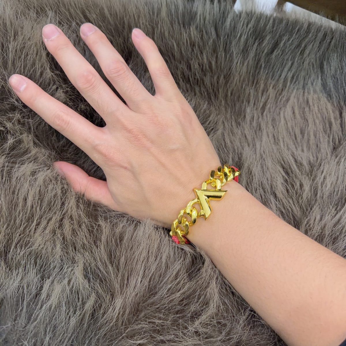 Geometric Emblem Leather-Detail Bracelet – Leather Detail – Design 013 detail view