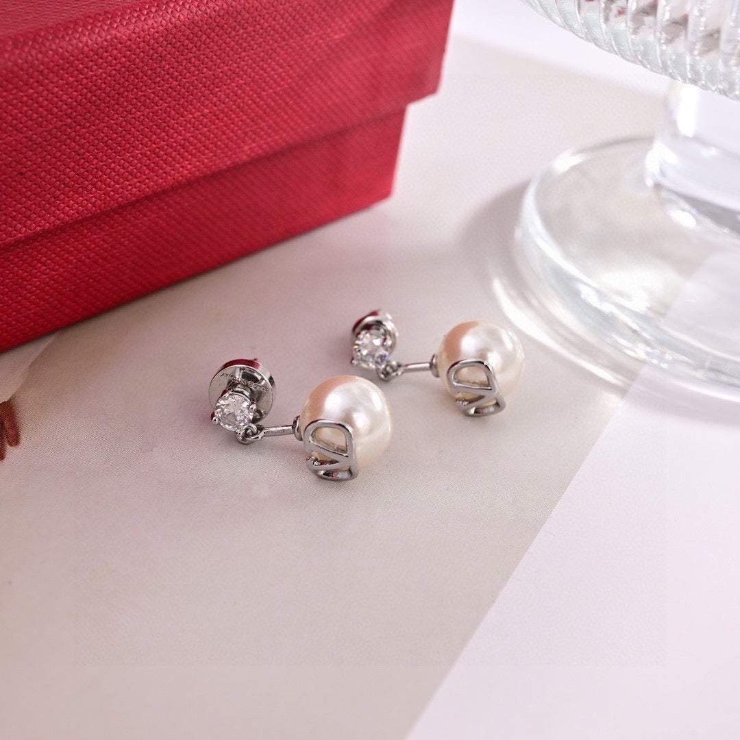 Signature Emblem Stud Earrings in Gold-Tone – Design 03 front view