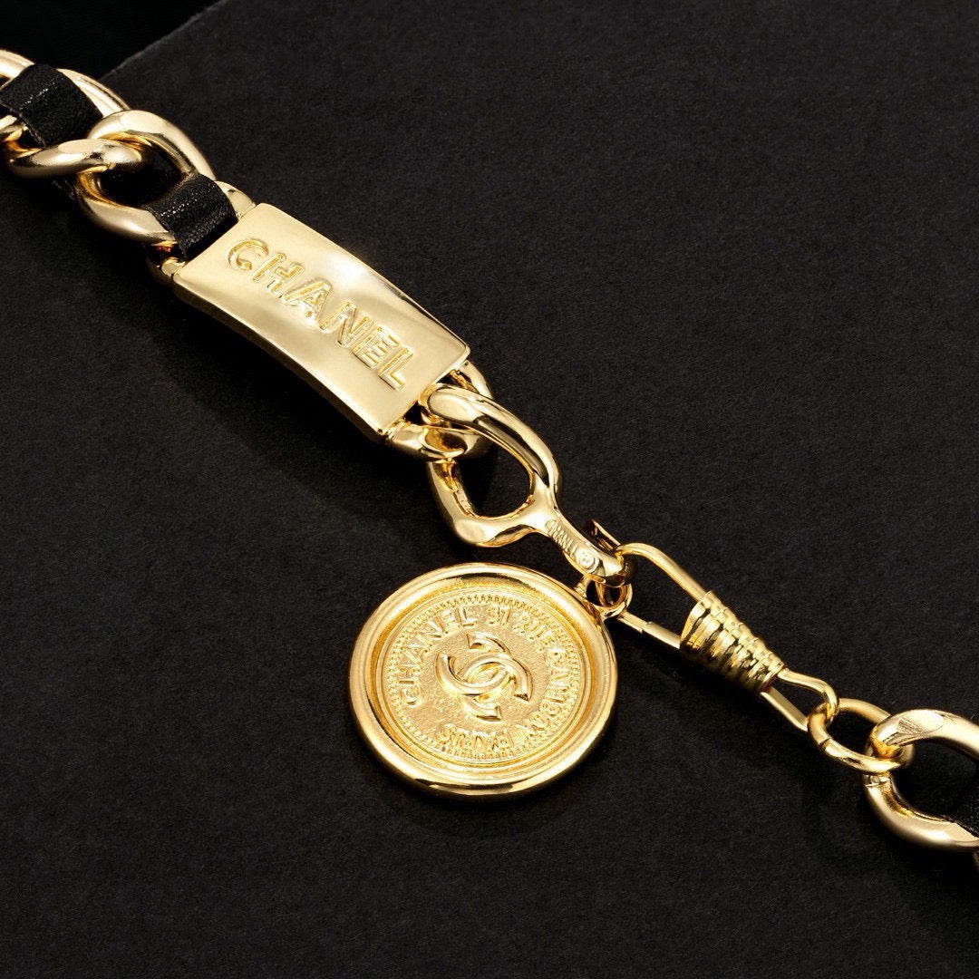 Signature Emblem Jewelry Accessory in Polished Metal-Tone – White Detail – Design 002 styled product view