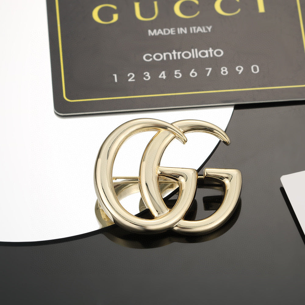 Geometric Emblem Brooch in Polished Metal-Tone – Vintage Detail styled product view