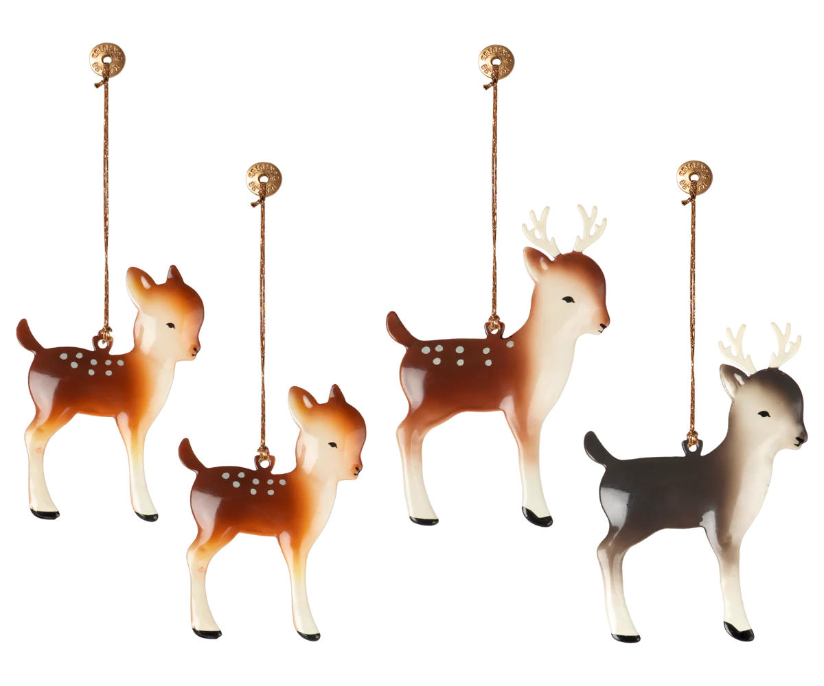 Maileg | Reindeer Family, Metal Ornaments