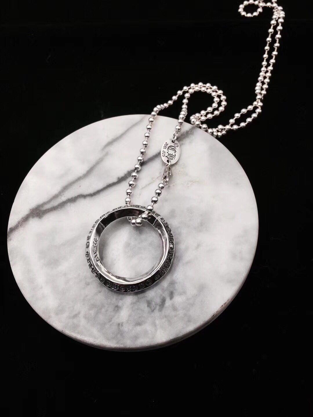 Ring Motif Pendant in Metal-Tone front product view