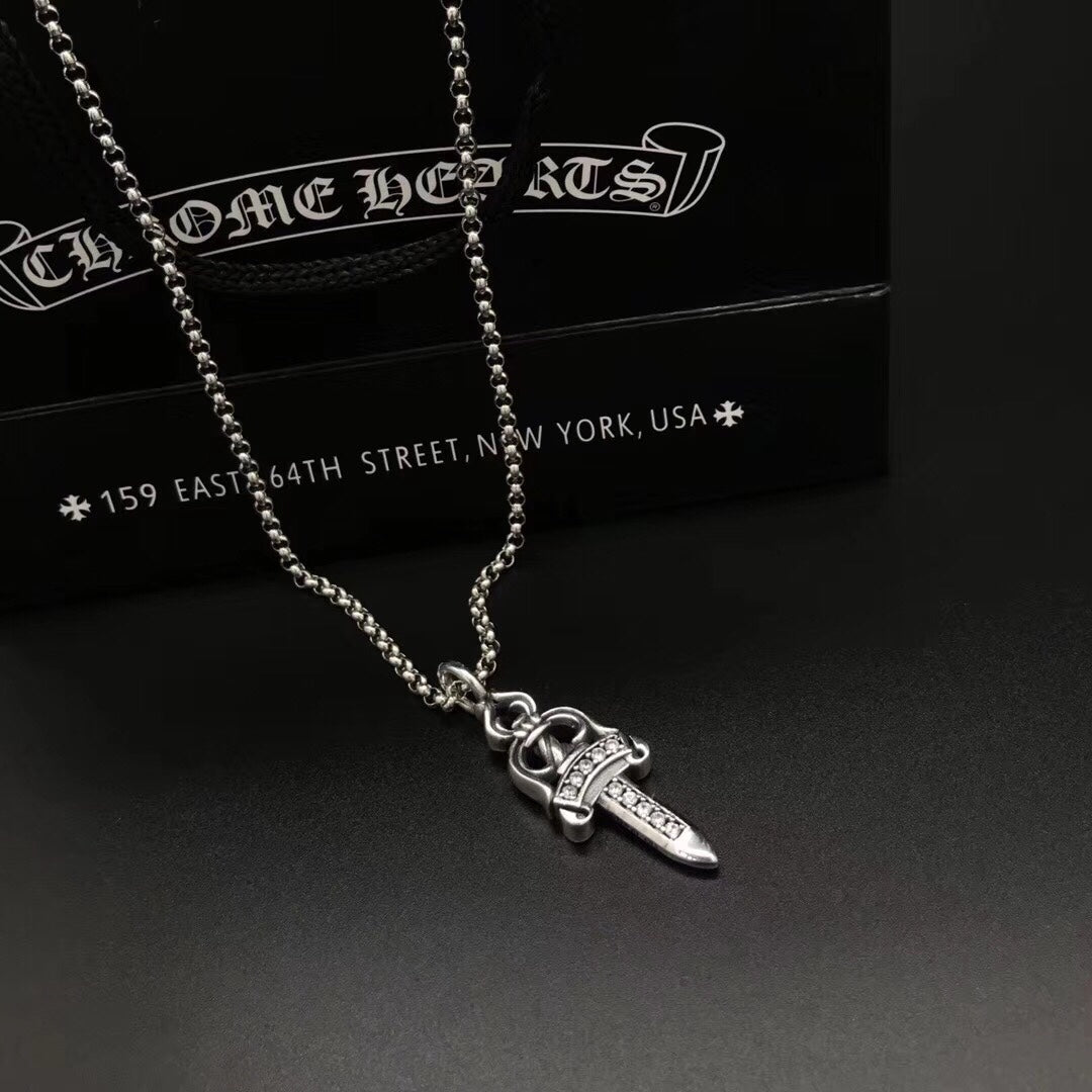 Dagger Pendant Necklace in Metal-Tone main product view