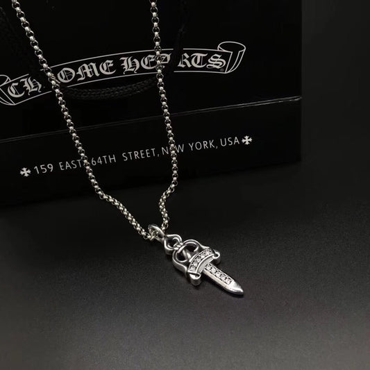 Dagger Pendant Necklace in Metal-Tone main product view