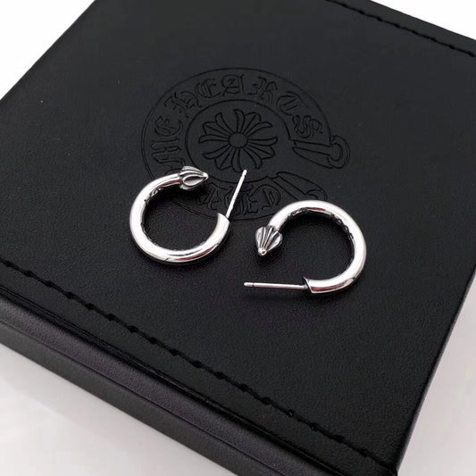 Gothic Emblem Statement Earrings in Metal-Tone main product view