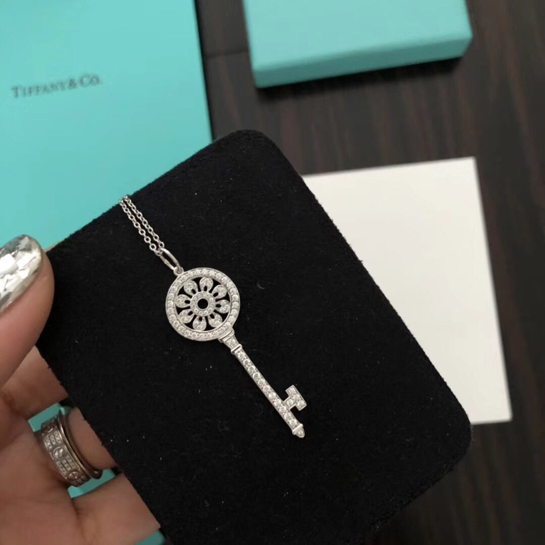 Key Pendant Necklace in Gold-Tone detail view