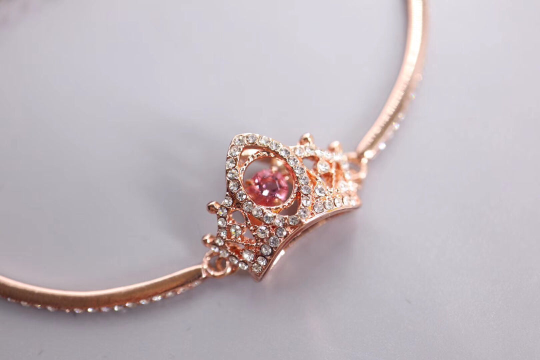 Crown Open Bangle in Polished Metal-Tone main product view