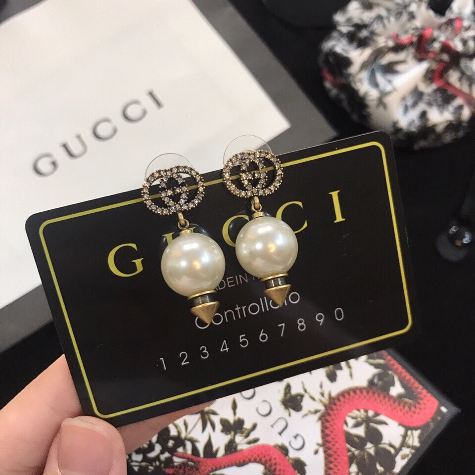 Geometric Emblem Stud Earrings in Polished Metal-Tone – Design 042 main product view