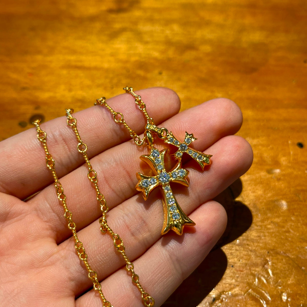 Cross Pendant Necklace Set – Design 01 front product view