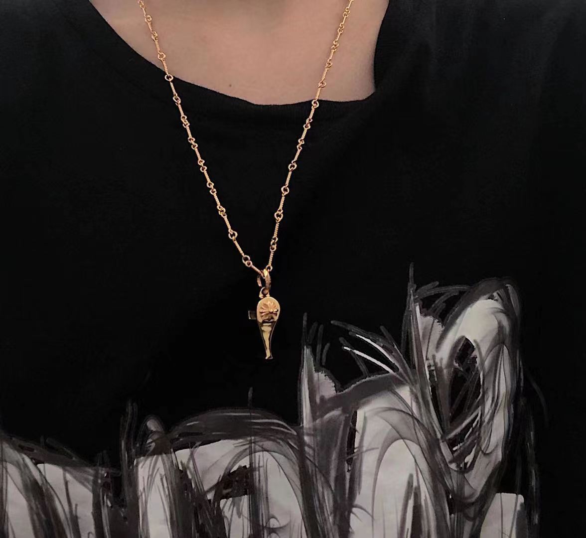 Floral Cross Whistle Pendant Necklace main product view