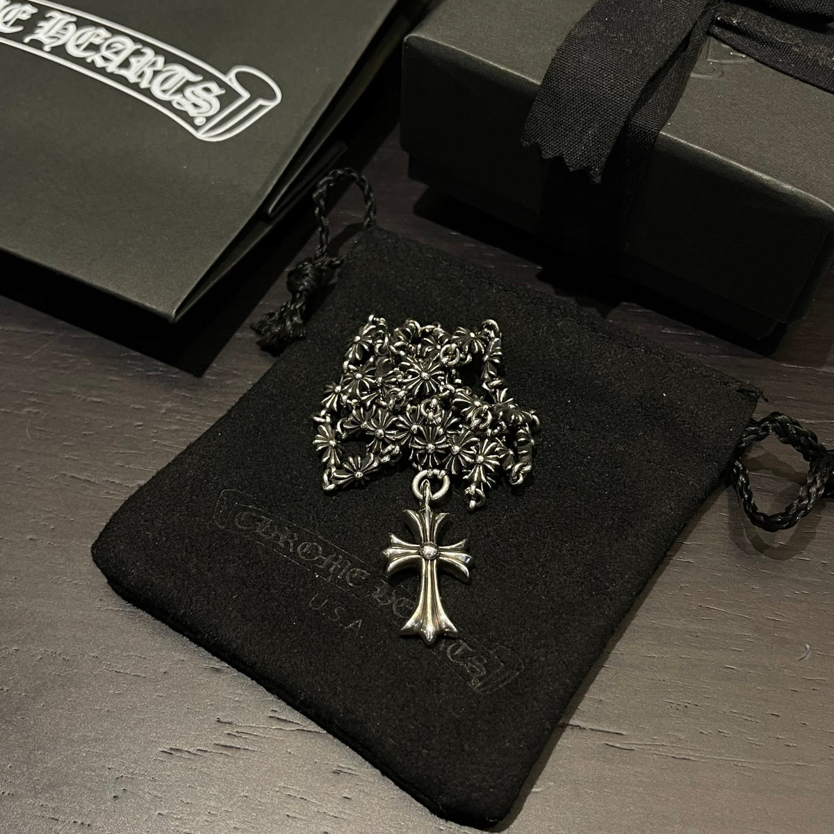Cross Pendant Necklace in Antique Silver-Tone – Design 16 styled product view
