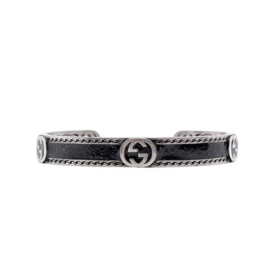 Double-G Emblem Bangle in Polished Metal-Tone – Vintage Detail main product view