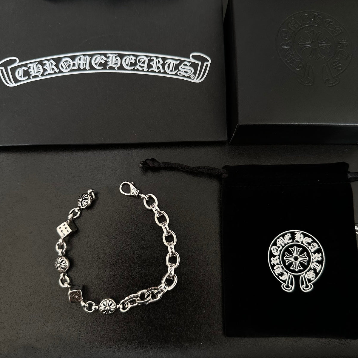 Letter Bracelet in Polished Metal-Tone – Design 004 front product view