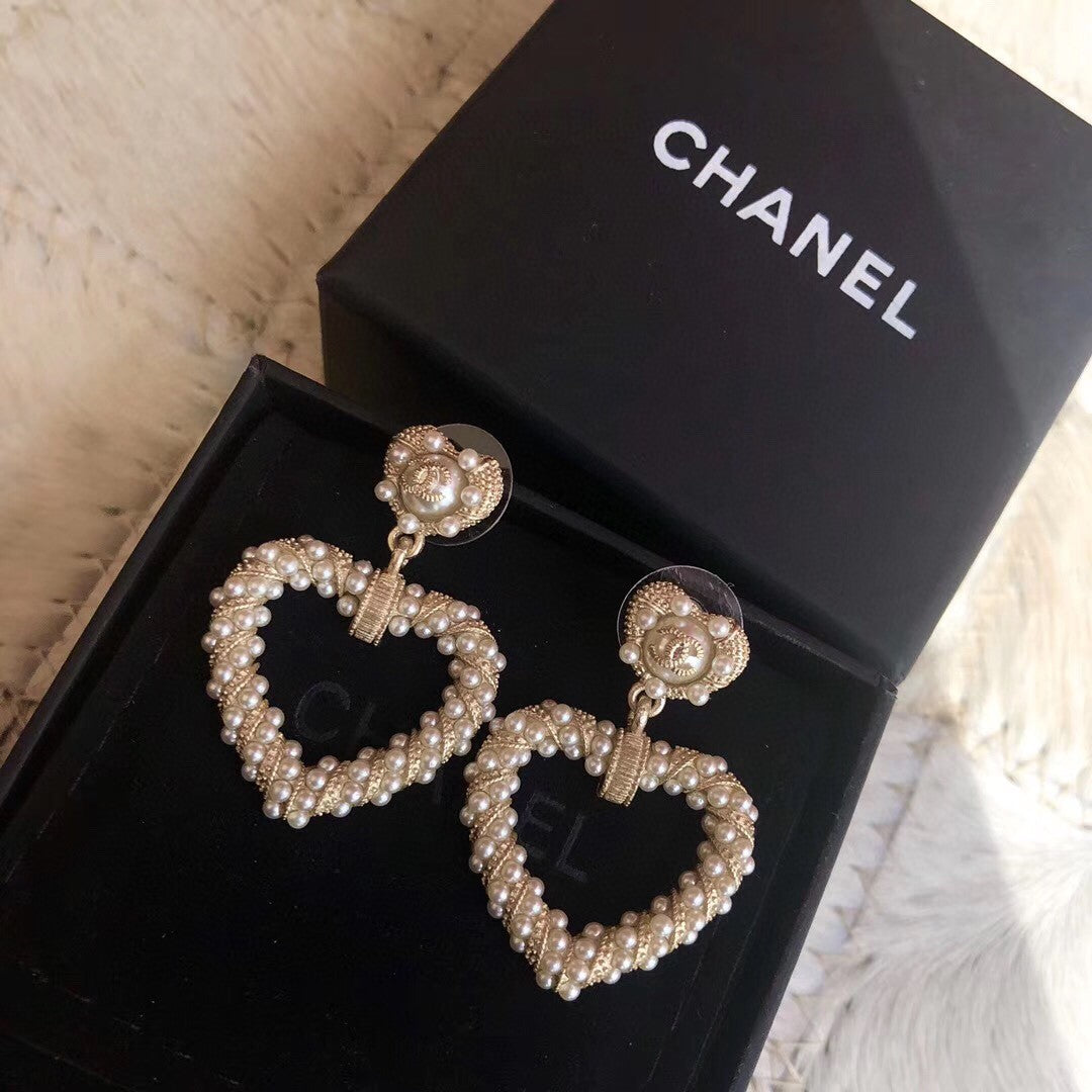 Letter Pearl-Detail Stud Earrings – Pearl Detail – Design 005 main product view