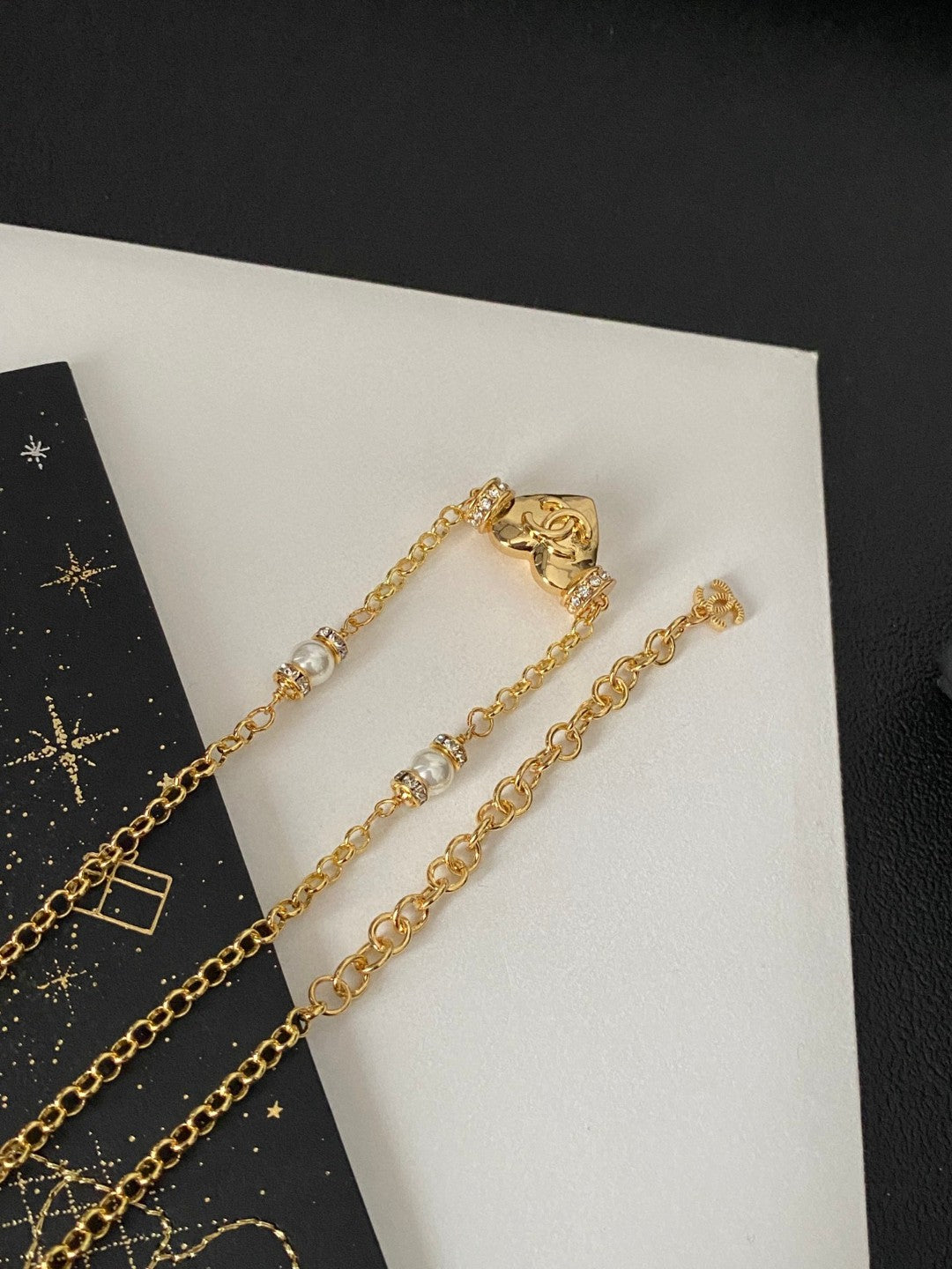 Letter Pendant Necklace in Polished Metal-Tone – Design 010 close-up detail
