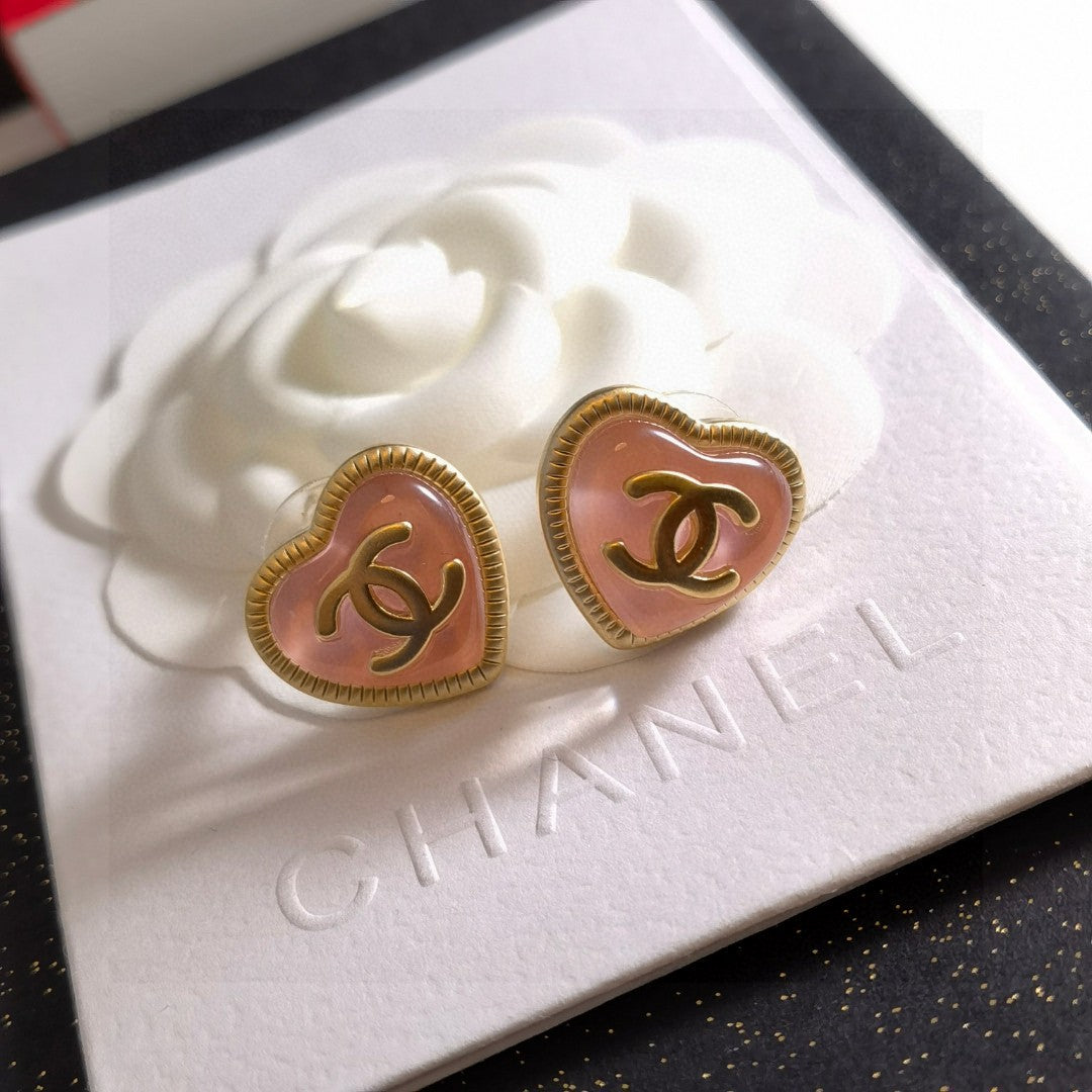 Letter Stud Earrings in Polished Metal-Tone – Design 003 side detail