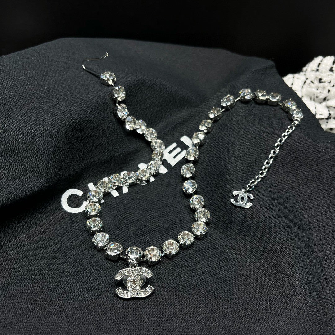 Signature Emblem Crystal-Accent Pendant Necklace – Design 005 main product view