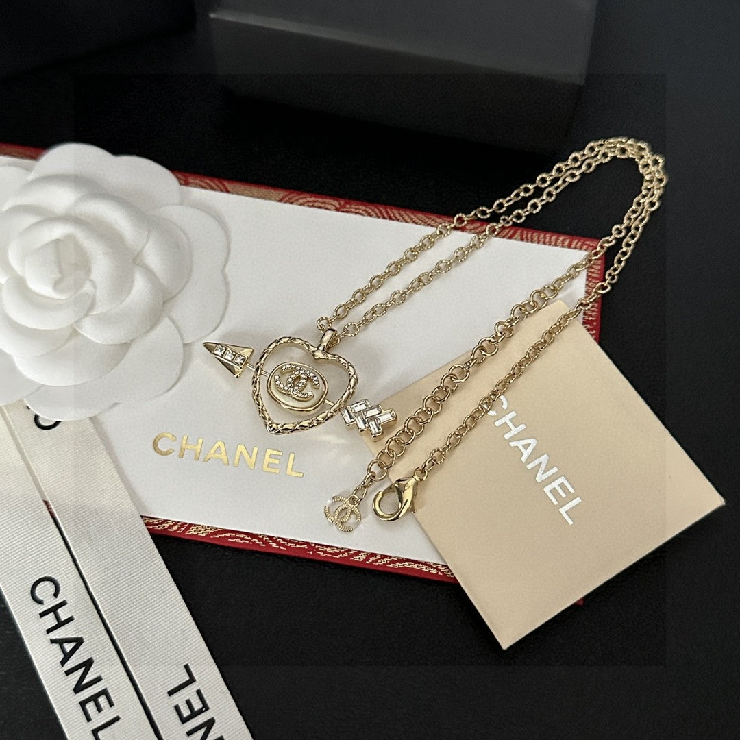 Letter Pendant Necklace in Polished Metal-Tone – Design 023 main product view