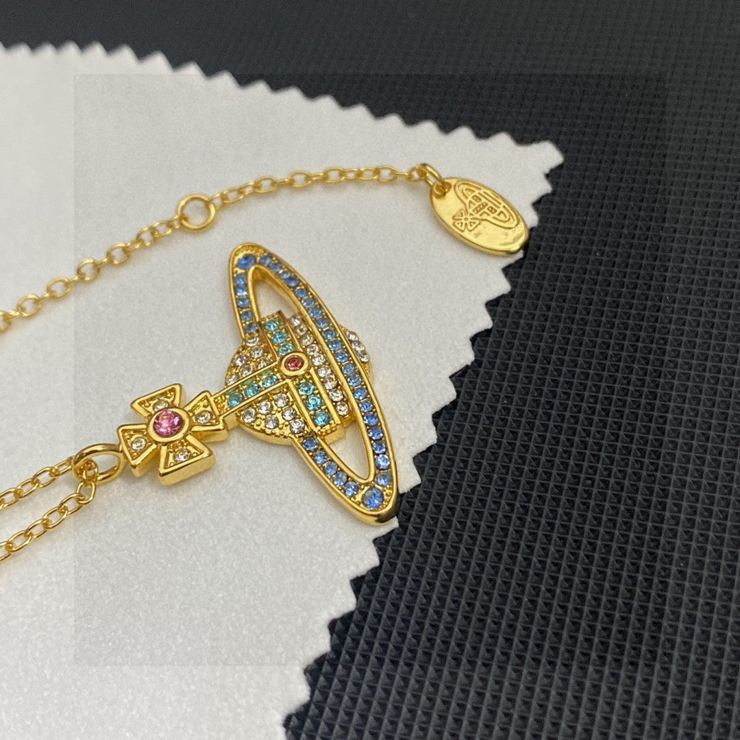 Orb Pendant Necklace in Gold-Tone detail view