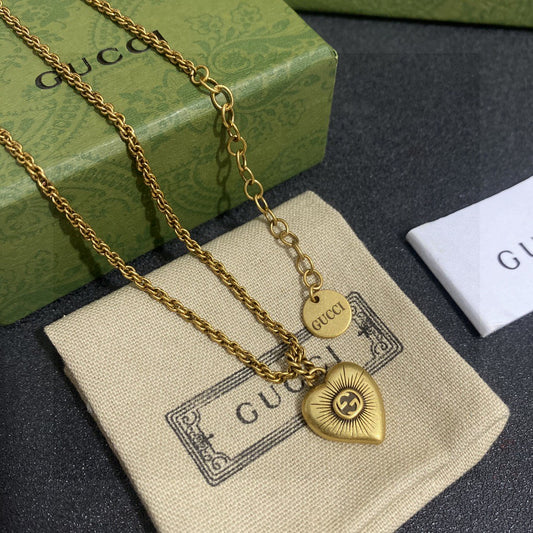 Geometric Emblem Pendant Necklace in Polished Metal-Tone – Vintage Detail – Design 005 main product view