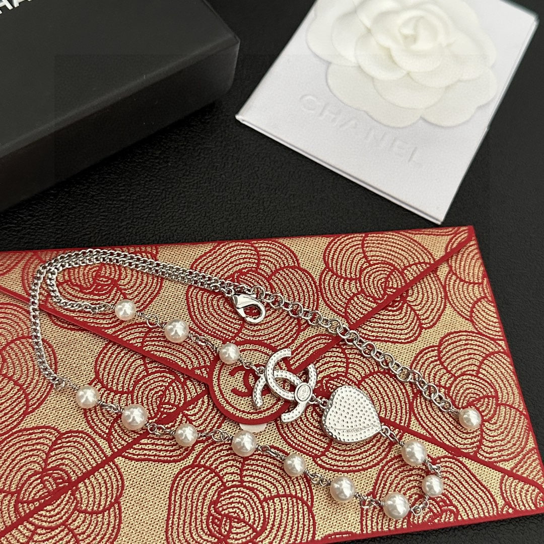Letter Pendant Necklace in Polished Metal-Tone – Design 022 styled product view