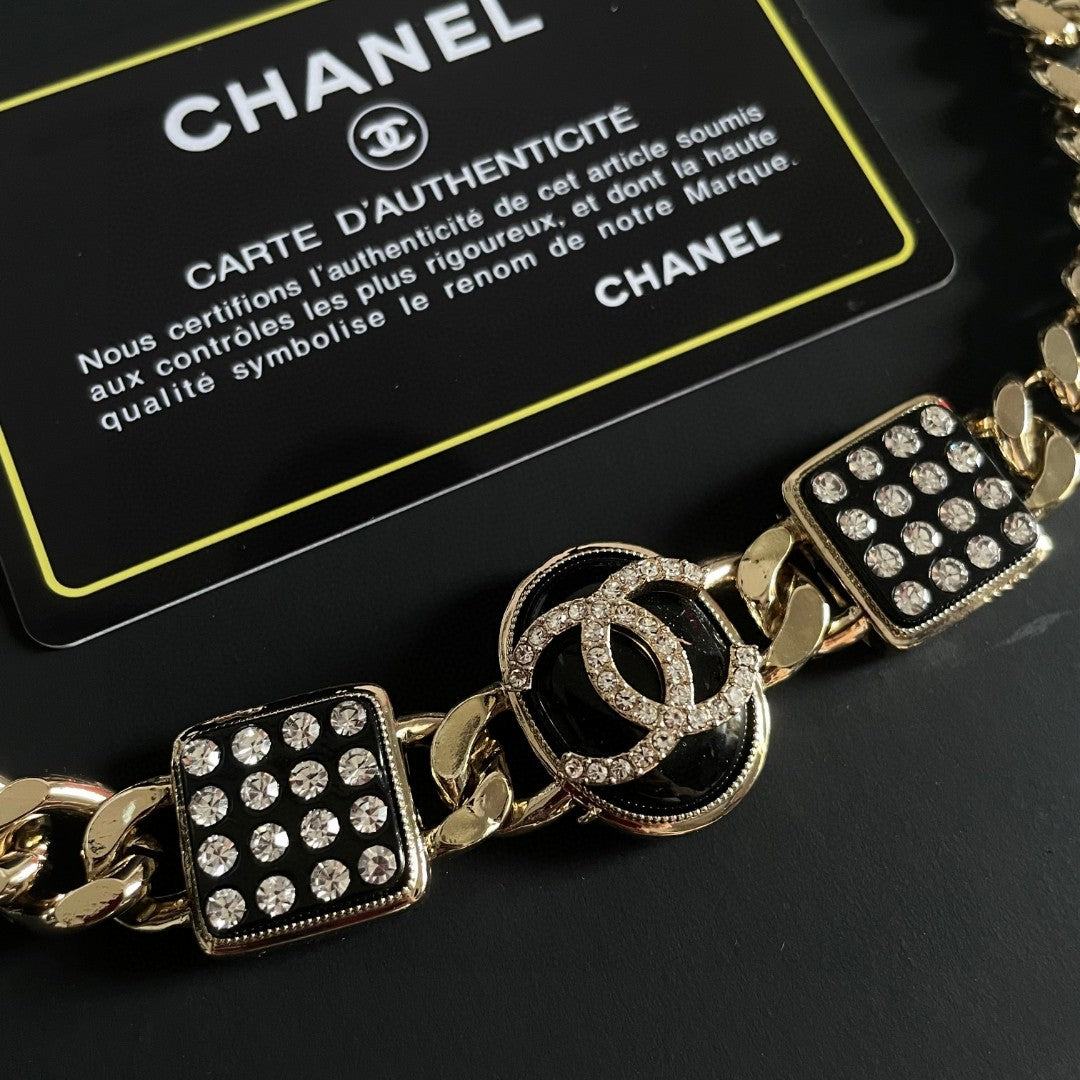 Double-C Emblem Crystal-Accent Pendant Necklace – Design 051 main product view