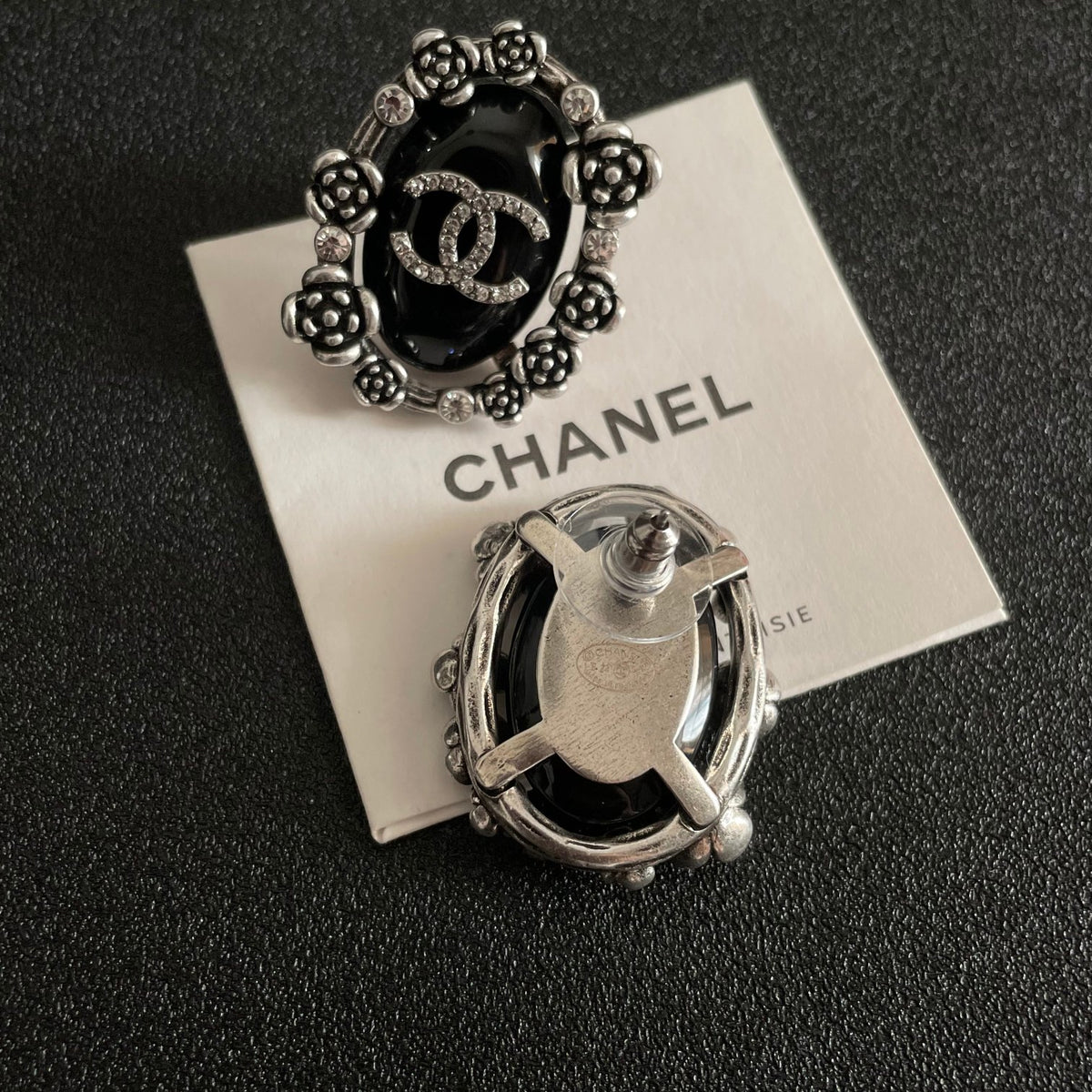 Camellia Crystal-Accent Stud Earrings – Camellia Detail – Design 002 main product view