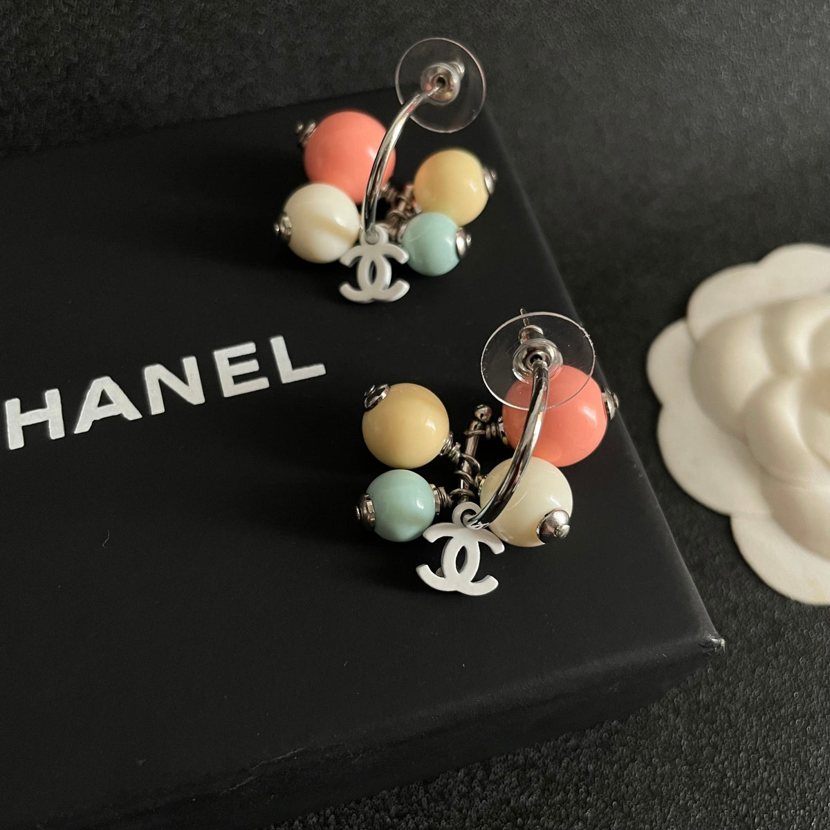 Signature Emblem Statement Earrings in Polished Metal-Tone – Design 044 detail view