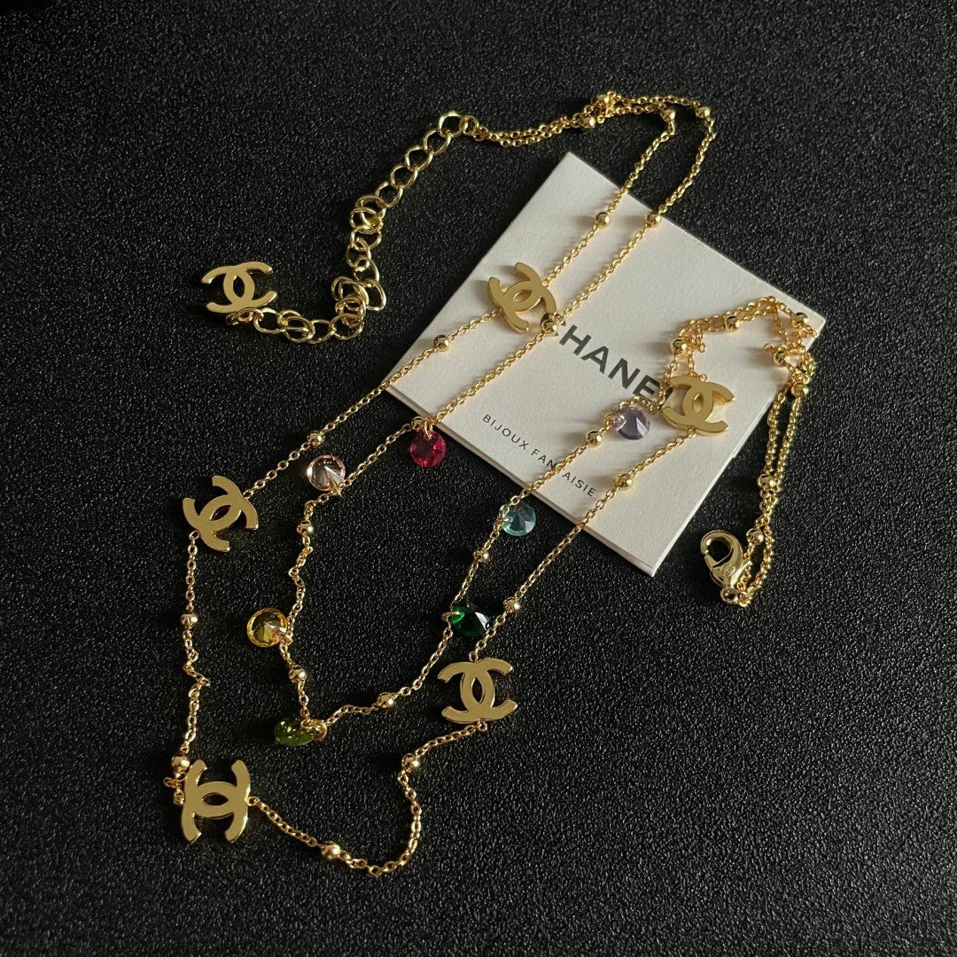 Signature Emblem Pendant Necklace in Polished Metal-Tone – Design 061 front product view
