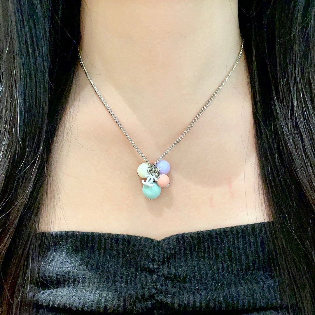 Signature Emblem Pendant Necklace in Polished Metal-Tone – Design 055 detail view
