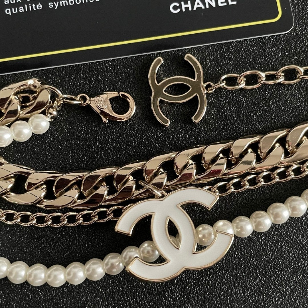 Double-C Emblem Bracelet in Polished Metal-Tone – Design 006 styled product view