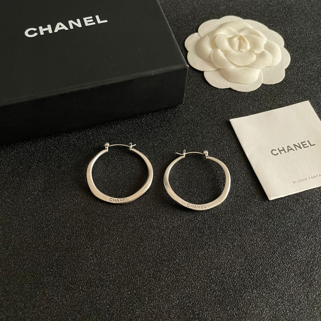 Letter Statement Earrings in Polished Metal-Tone – Design 002 styled product view