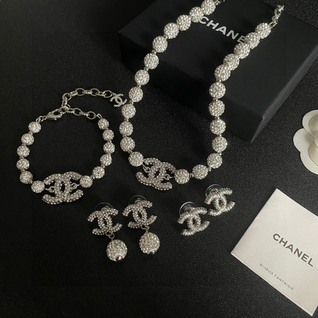 Double-C Emblem Crystal-Accent Statement Earrings – Design 016 side detail