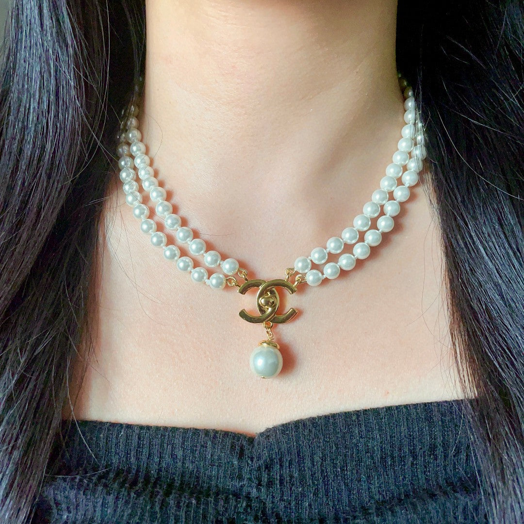 Signature Emblem Pendant Necklace in Polished Metal-Tone – Design 047 main product view
