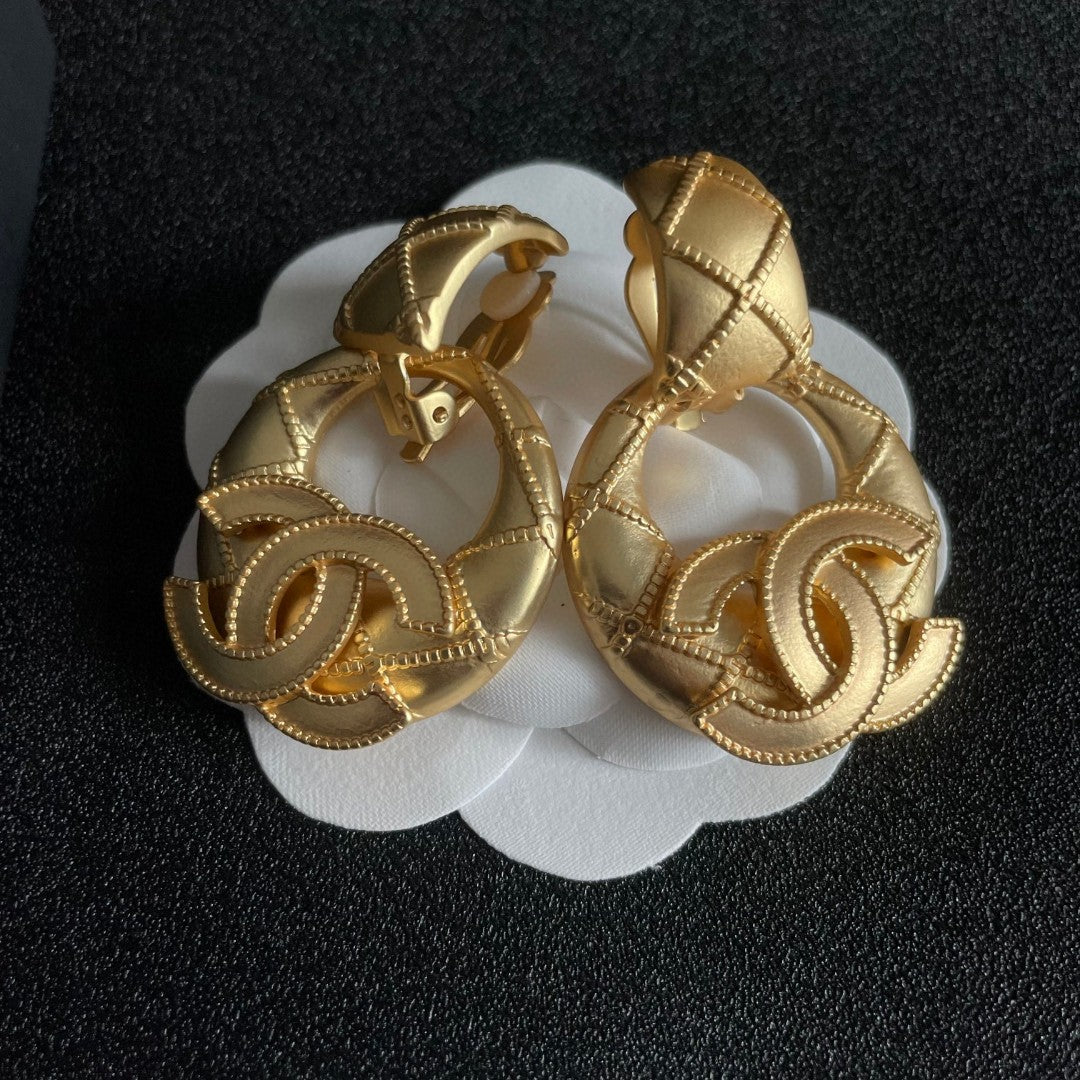 Double-C Emblem Jewelry Accessory in Polished Metal-Tone – Design 002 front product view