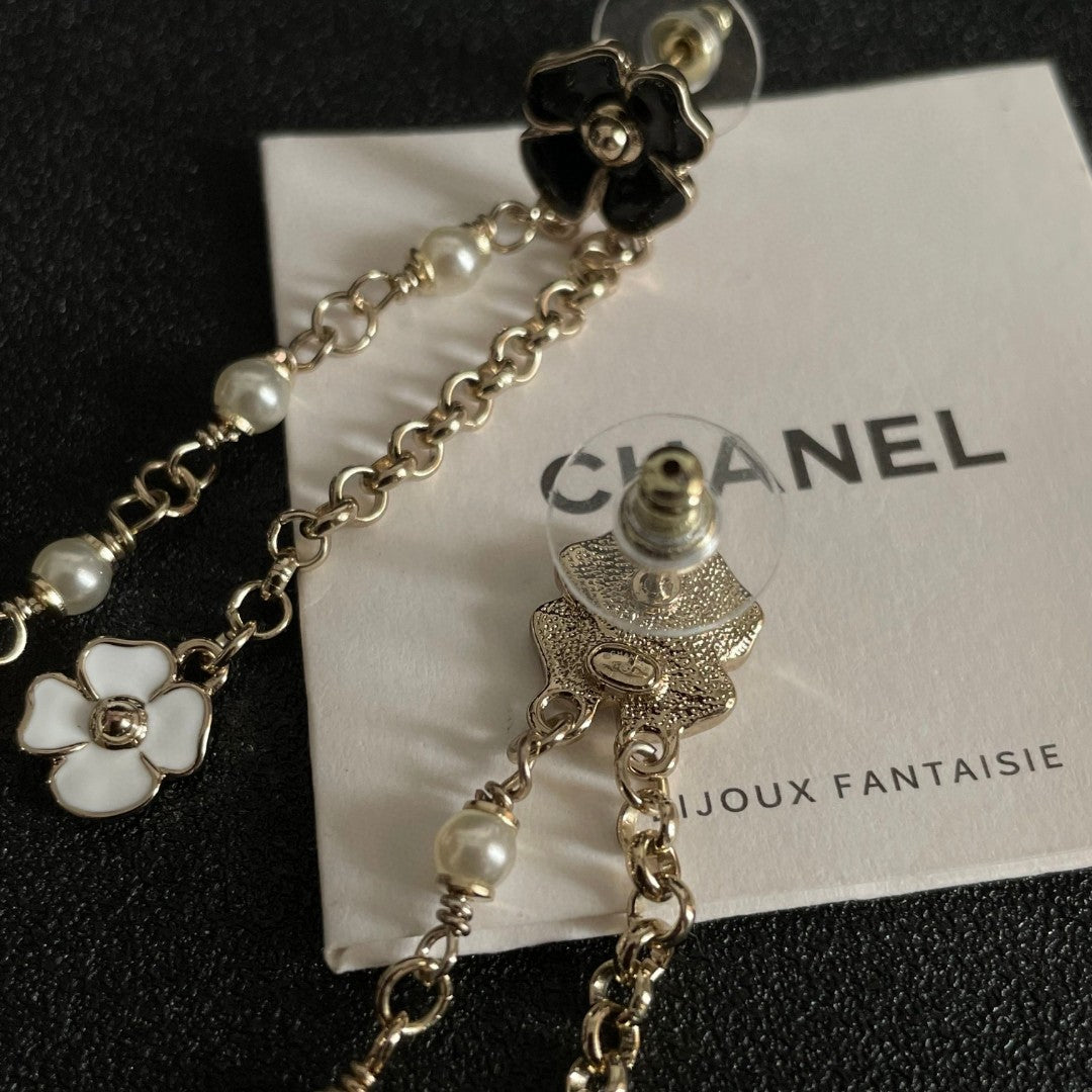 Camellia Statement Earrings in Polished Metal-Tone – Camellia Detail main product view